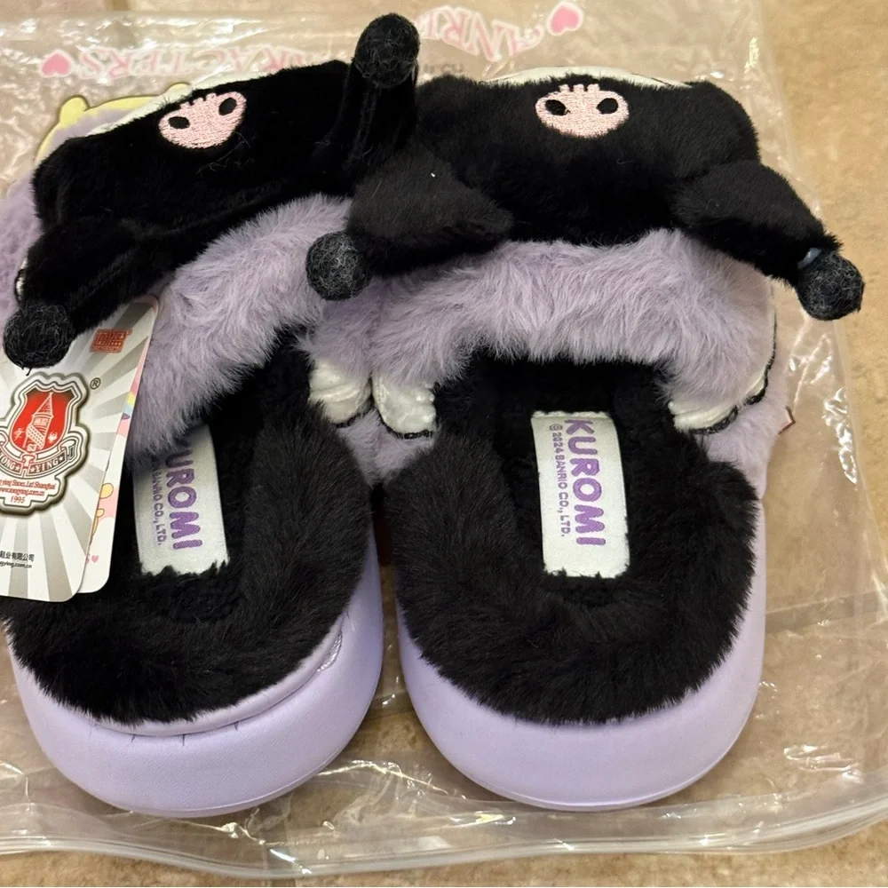 SANRIO toddlers Kuromi & My Melody Fluffy Slippers